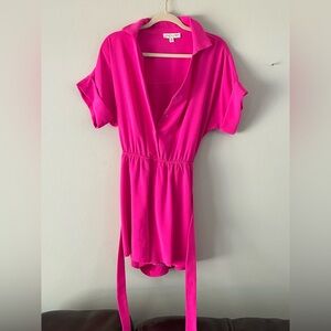 She + Sky Fuchsia Romper
